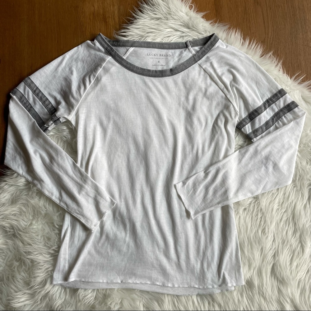 Lucky Brand White Long Sleeve Tee